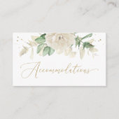 Elegant Floral Greenery Wedding Accommodations Informatiekaartje (Voorkant)