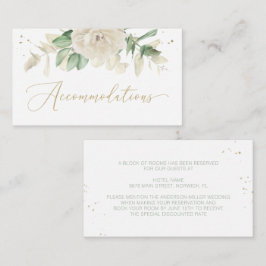 Elegant Floral Greenery Wedding Accommodations Informatiekaartje