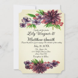 Elegant Floral Greenery Wedding Invitation Kaart