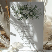 Elegant Floral Greenery Wedding Kaart