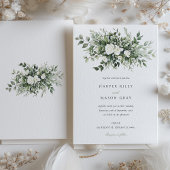 Elegant Floral Greenery Wedding Kaart