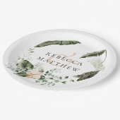 Elegant Floral Greenery Wedding Papieren Bordje (Gekanteld)