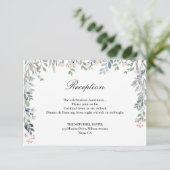 Elegant Floral Greenery Wedding Reception Informatiekaartje (Staand voorkant)