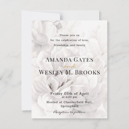 Elegant Floral Greenery Wedding Reception Kaart (Voorkant)