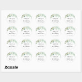 Elegant Floral Greenery Wedding Ronde Sticker (Vel)