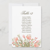 Elegant Floral Greenery Wedding Seating Chart Kaart (Voorkant)