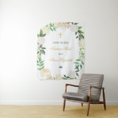 Elegant Floral Greenery Wreated Custom God Bless Wandkleed (In situ)