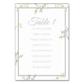 Elegant Floral Grey Wedding Seating Chart Card Kaart (Voorkant)
