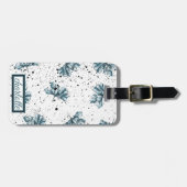 Elegant Floral Grunge Monogram Bagagelabel (Voorkant horizontaal)