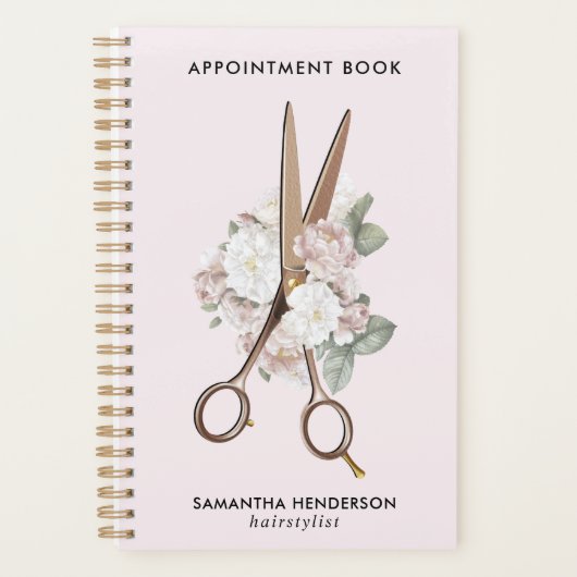 Elegant  Floral Haarstylist Benoeming Planner (Voorkant)
