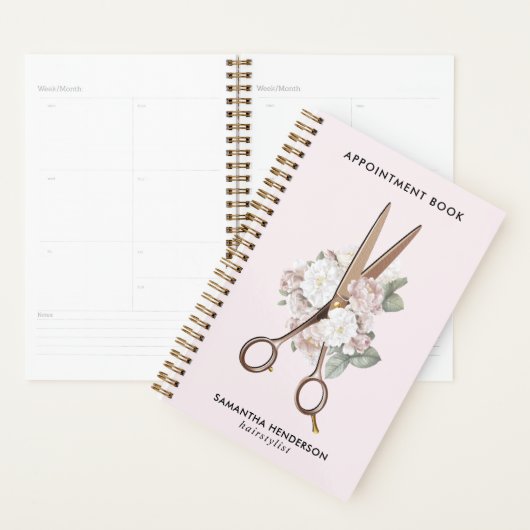 Elegant Floral Haarstylist Benoeming Planner (Display)