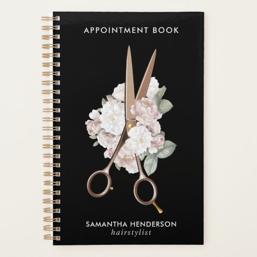 Elegant Floral Haarstylist Benoeming Planner (Voorkant)