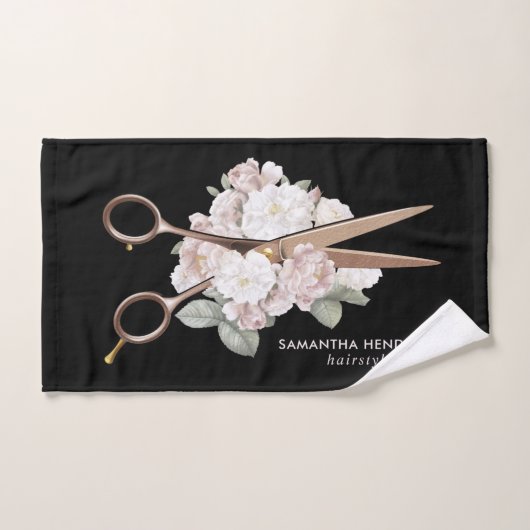 Elegant Floral Haarstylist Handdoek (Handdoek)