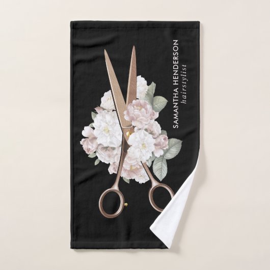 Elegant  Floral Haarstylist Handdoek (Handdoek)