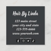 Elegant Floral Haarstylist QR code visitekaartjes Contactkaartje (Achterkant)