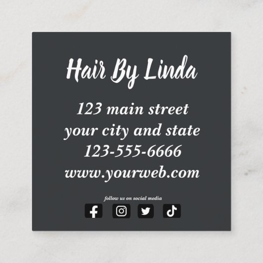 Elegant Floral Haarstylist QR code visitekaartjes Contactkaartje (Achterkant)