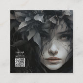 Elegant Floral Haarstylist QR code visitekaartjes Contactkaartje (Voorkant)