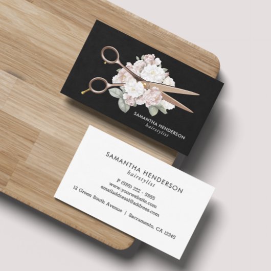 Elegant  Floral Haarstylist Visitekaartje