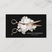 Elegant  Floral Haarstylist Visitekaartje (Voorkant)