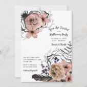 Elegant Floral Halloween Party Invitation Kaart (Voorkant)