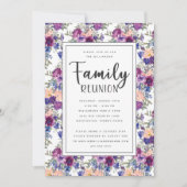 Elegant Floral Hand Lettered Script Family Reunion Kaart (Voorkant)