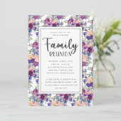 Elegant Floral Hand Lettered Script Family Reunion Kaart (Staand voorkant)