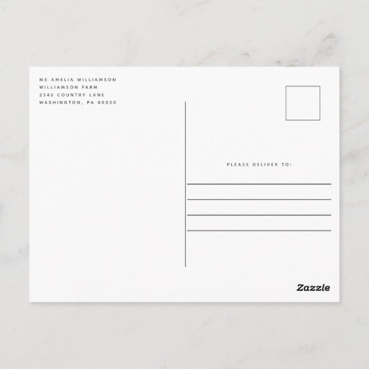 Elegant Floral hand-Met handschrift geschakelde Sc Briefkaart (Achterkant)