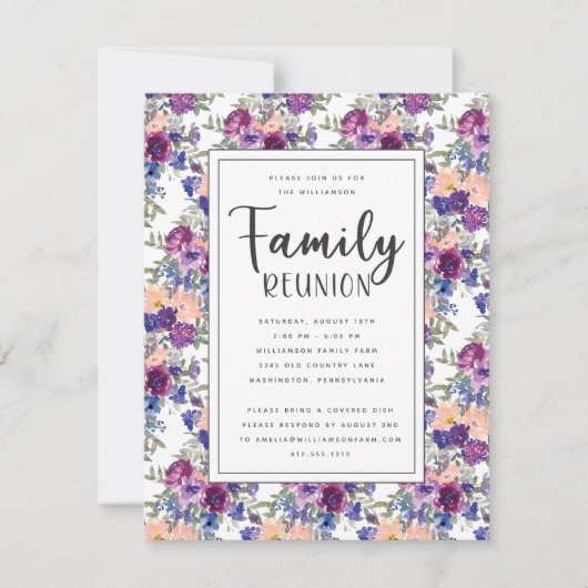 Elegant Floral hand-Met handschrift geschakelde Sc Kaart (Voorkant)