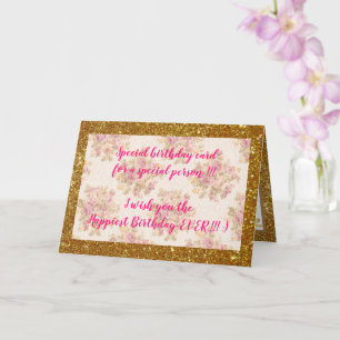Elegant Floral Happiest Birthday Card Kaart
