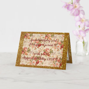 Elegant Floral Happiest Birthday Card Kaart