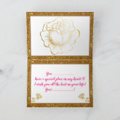 Elegant Floral Happiest Birthday Card Kaart (Binnen)