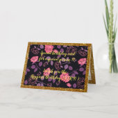 Elegant Floral Happiest Birthday Card Kaart (Voorkant)