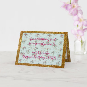 Elegant Floral Happiest Birthday Card Kaart
