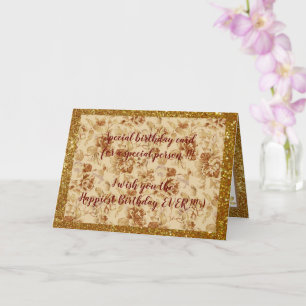 Elegant Floral Happiest Birthday Card Kaart