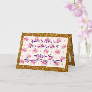 Elegant Floral Happiest Birthday Card Kaart