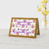 Elegant Floral Happiest Birthday Card Kaart (Gele Bloem)