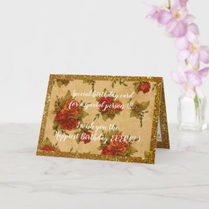 Elegant Floral Happiest Birthday Card Kaart