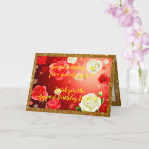 Elegant Floral Happiest Birthday Card Kaart