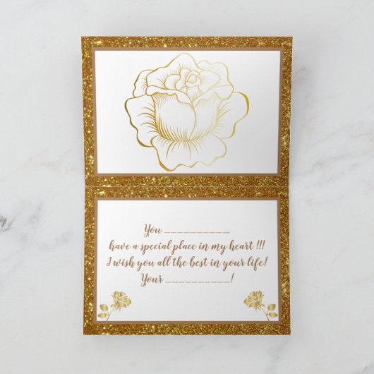 Elegant Floral Happiest Birthday Card Kaart (Binnen)