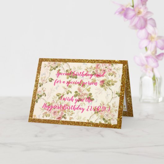 Elegant Floral Happiest Birthday Card Kaart (Orchidee)