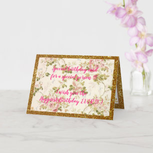 Elegant Floral Happiest Birthday Card Kaart