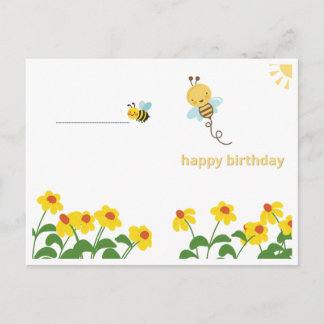Elegant Floral Happy Birthday Greeting Card Briefkaart