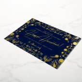 Elegant Floral Happy Hanukkah Family Photo Folie Feestdagenkaart (Gedraaid)