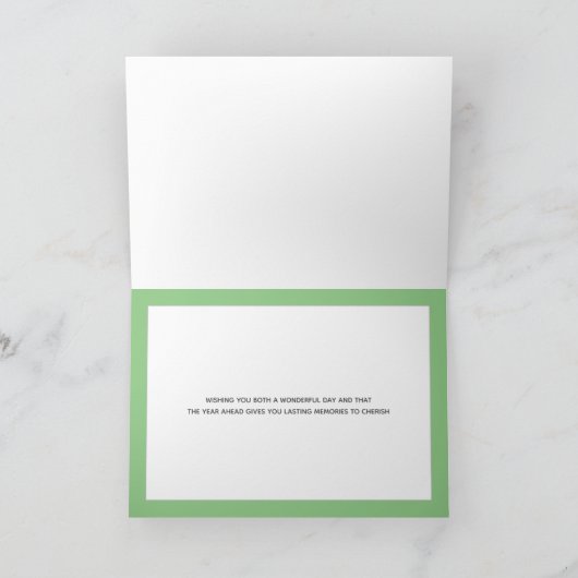 Elegant  Floral Happy Jubileum Kaart (Binnen)