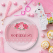 Elegant Floral Happy Moederdag | Bord papier (Feest)