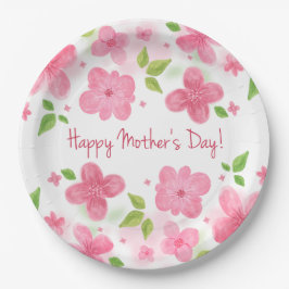 Elegant Floral Happy Moederdag | Bord papier