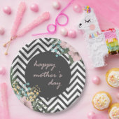 Elegant Floral Happy Moederdag | Bord papier (Feest)