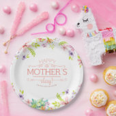 Elegant Floral Happy Moederdag | Bord papier (Feest)