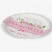 Elegant Floral Happy Moederdag | Bord papier (Gekanteld)