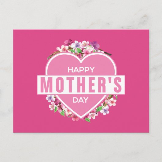 Elegant Floral Happy Moederdag | BRIEFKAART (Voorkant)